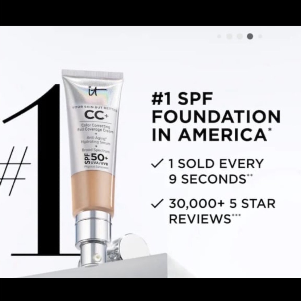 IT Cosmetics Your Skin But Better
CC+ Cream, SPF
50,
1.08 oz - Light MSRP $47